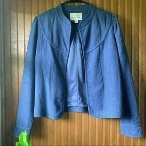 Hinge Textured Blue Open Cardigan Jacket Women's Size Small